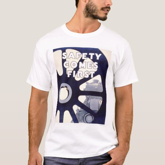 列車の安全最初1937 WPA Tシャツ (正面)