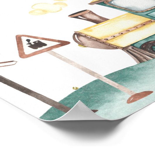 列車の少年の誕生日あなたのホイッスルのサインを濡らした ポスター (角)