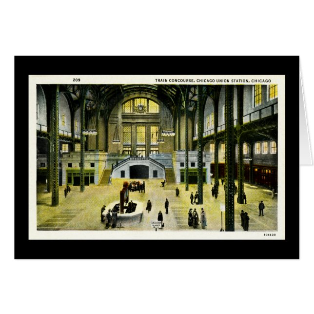 列車の広場のシカゴ連合場所のヴィンテージ (正面横)