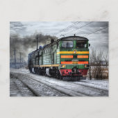 列車の恋人のためのディーゼル機関車のギフト ポストカード (正面)