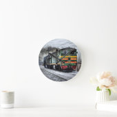 列車の恋人のためのディーゼル機関車のギフト ラウンド壁時計 (ホーム)