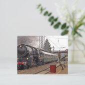 列車の恐竜ラプターに遅おもしろいれ ポストカード (スタンド正面)