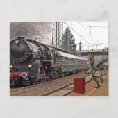 列車の恐竜ラプターに遅おもしろいれ ポストカード (正面)