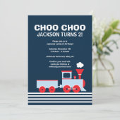 列車の招待状 – 男の子のための誕生日招待状 招待状 (スタンド正面)