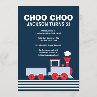 列車の招待状 – 男の子のための誕生日招待状 招待状
