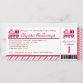 列車の搭乗券の誕生日パーティーの招待状 招待状 (正面)