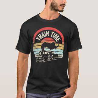 列車の時間おもしろい列車の愛好家の鉄道 Tシャツ