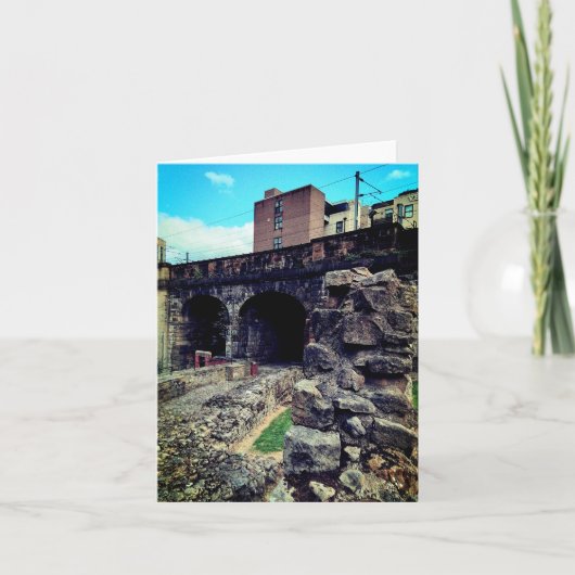 列車の橋、建物と遺跡 ノートカード (正面)