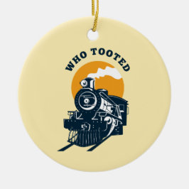 列車の機関士と鉄道機関車を乗っ取った人 セラミックオーナメント