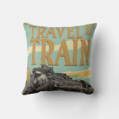 列車の機関車のポスターで旅行 クッション (裏面)