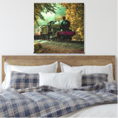 列車の機関車レトロヴィンテージ紅葉 キャンバスプリント (インサイチュ (寝室))