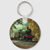 列車の機関車レトロヴィンテージ紅葉 キーホルダー (正面)