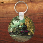 列車の機関車レトロヴィンテージ紅葉 キーホルダー (正面)