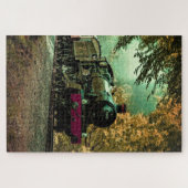 列車の機関車レトロヴィンテージ紅葉 ジグソーパズル (横)