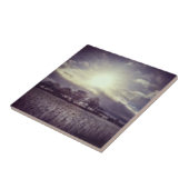 列車の窓から冬の畑や丘 タイル (側面)