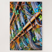 列車の線路が成長し過ぎている ジグソーパズル (縦)