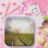 列車の線路 ペーパープレート (パーティー)