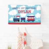 列車の背景/バナー（ネイビー&レッド） 横断幕 (インサイチュ)