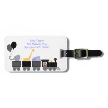 列車の荷物のラベルのベビー動物