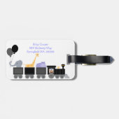 列車の荷物のラベルのベビー動物 ラゲッジタグ (裏面横)