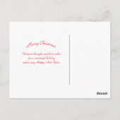 列車の蒸気機関車雪写真クリスマス ポストカード (裏面)