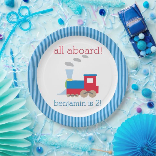 列車の誕生会のプレート ペーパープレート (パーティー)