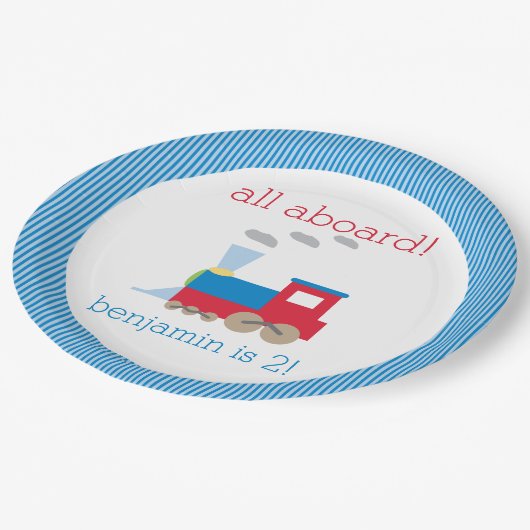 列車の誕生会のプレート ペーパープレート (アングル)