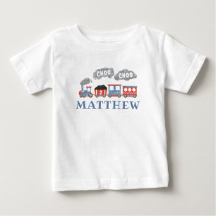 列車の誕生日のパーソナライズな一流のワイシャツ ベビーTシャツ
