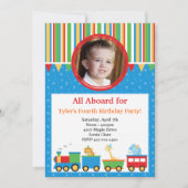 列車の誕生日のパーティの招待状 招待状 (正面)