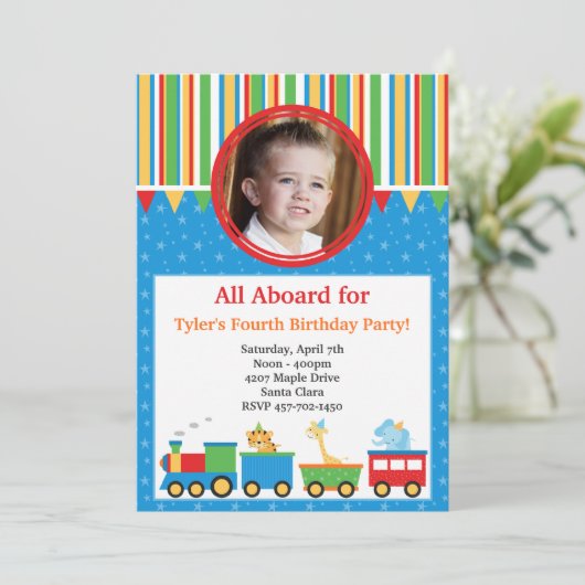 列車の誕生日のパーティの招待状 招待状 (スタンド正面)