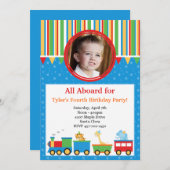 列車の誕生日のパーティの招待状 招待状 (正面/裏面)
