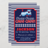 列車の誕生日の招待状|の列車の誕生会 招待状 (正面/裏面)