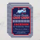 列車の誕生日の招待状|の列車の誕生日のチケット 招待状 (正面/裏面)