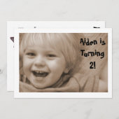 列車の誕生日の招待状 招待状 (正面/裏面)