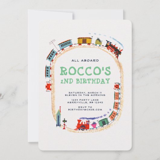 列車の誕生日の招待状 招待状 (正面)