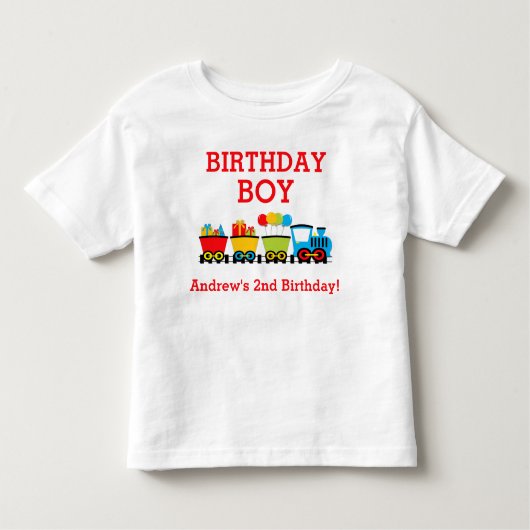 列車の誕生日のTシャツの幼児の子供 トドラーTシャツ (正面)