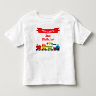 列車の誕生日のTシャツの幼児の子供 トドラーTシャツ