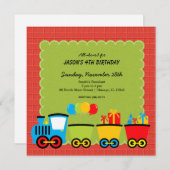 列車の誕生日テーマ 招待状 (正面/裏面)