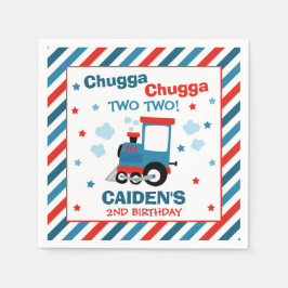 列車の誕生日パーティーデコルChugga Chugga Two Two スタンダードカクテルナプキン