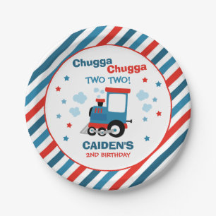列車の誕生日パーティーデコルChugga Chugga Two Two ペーパープレート