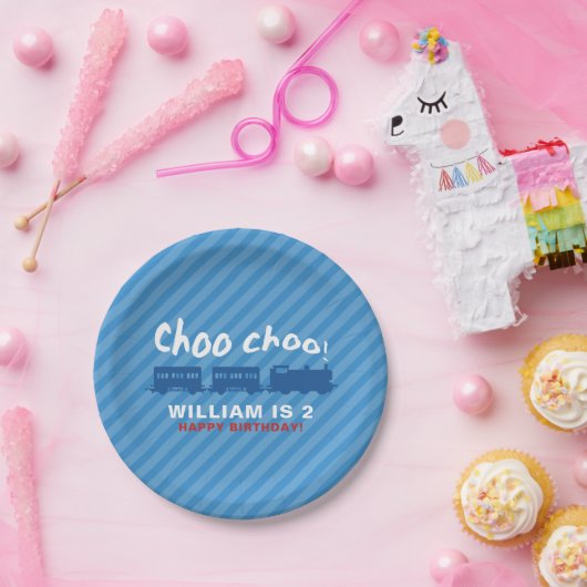 列車の誕生日パーティープレート ペーパープレート (パーティー)