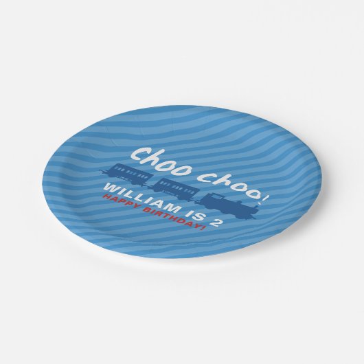 列車の誕生日パーティープレート ペーパープレート (アングル)