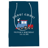 列車の誕生日パーティー抱き枕 ミディアムペーパーバッグ (正面)