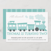 列車の誕生日パーティー招待状 招待状 (正面/裏面)