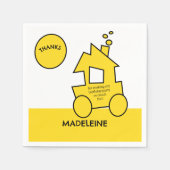 列車の誕生日パーティー スタンダードカクテルナプキン (正面)