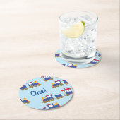 列車の誕生日パーティー ラウンドペーパーコースター (インサイチュ)