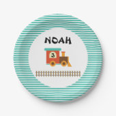 列車の誕生日パーティ子供へー ペーパープレート (正面)