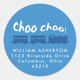 列車の誕生日差出人住所シール ラウンドシール