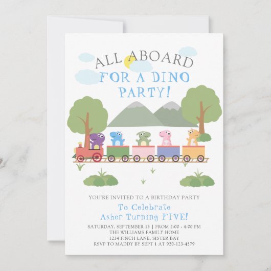 列車の誕生日 招待状 (正面)