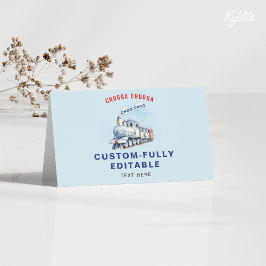 列車の誕生田の折り畳み食品テントカード、Chugga Chugga カード